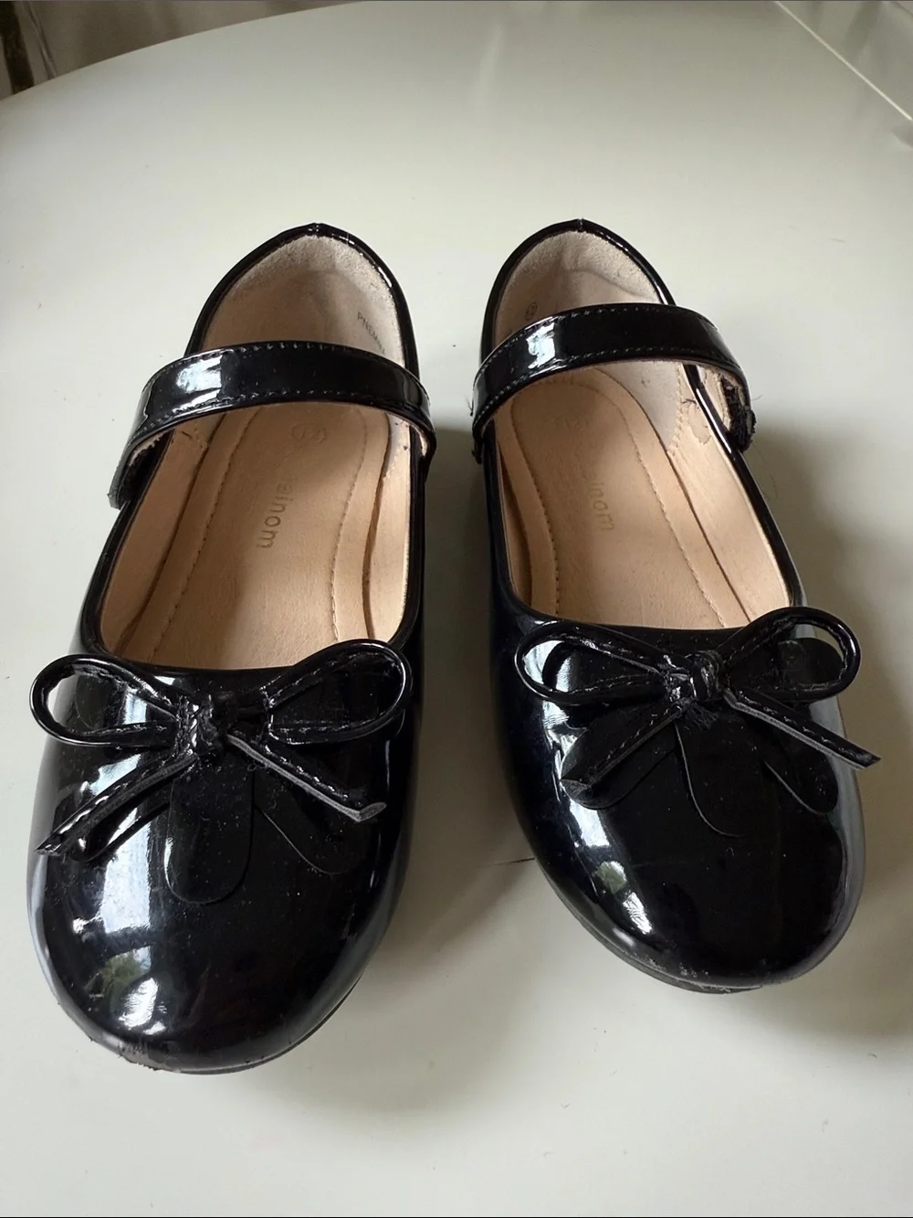 Girls Black Patent Mary Jane Dress Shoes with Bow